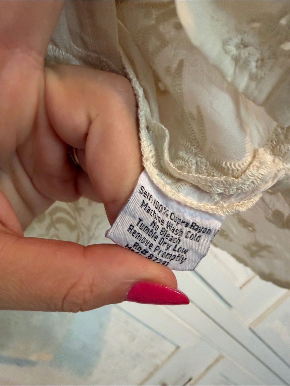 Johnny Was embroidered Ivory top sz small - Picture 5 of 6